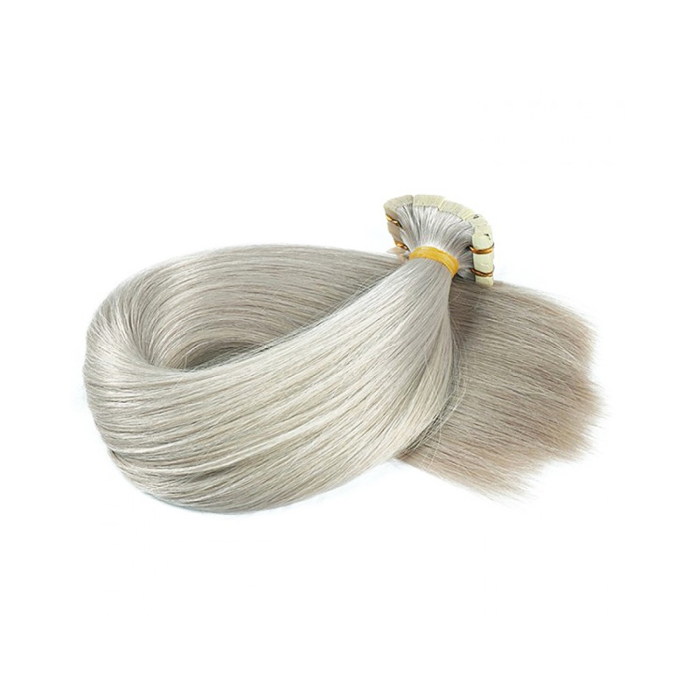 101G STERLING SILVER GREY Tapein Hair Extensions 20pcs/qty 20"